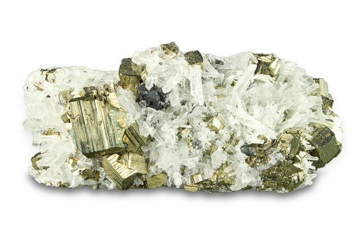 Quartz Crystals with Striated Pyrite - Peru #291894